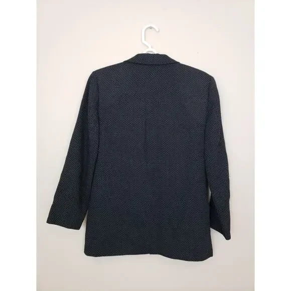 Y2K Zanella Womens Blazer Size 6 Lined Italy Black Office Siren Career Business - Picture 5 of 8